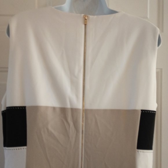 Calvin Klein Sleeveless Color Block Sheath Mini Dress. Size: 16 - Picture 11 of 14